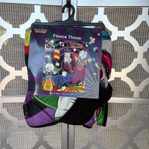 NWT Spirit Killer Clown Fleece Throw with Colorful Clown Design